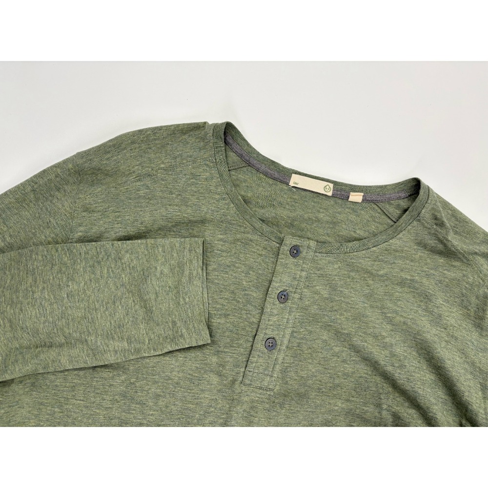 Tasc Performance Shirt Men's XL Green Everyday Henley Lightweight Bamboo Stretch